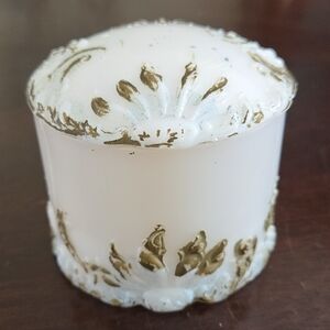 Vintage Milk Glass Vanity Box.